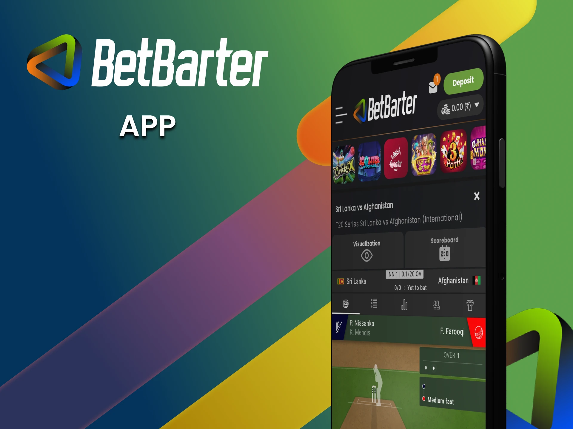 Bet on cricket using the BetBarter app.