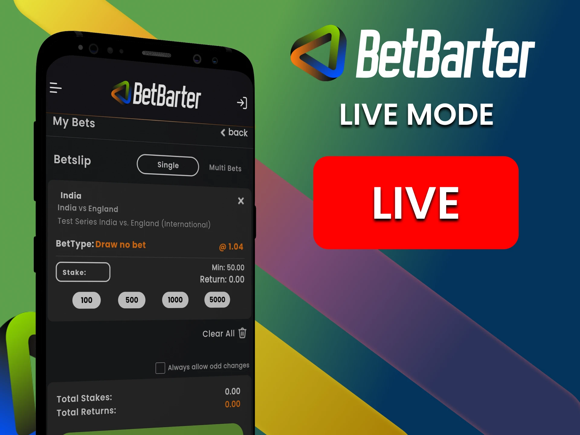 Enjoy live event broadcasts directly on the BetBarter app while placing bets during the match.