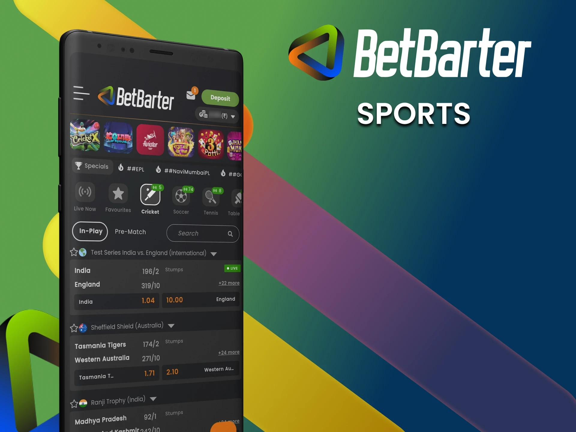 On the BetBarter app you will find a lot of great sporting events that will not leave you indifferent.
