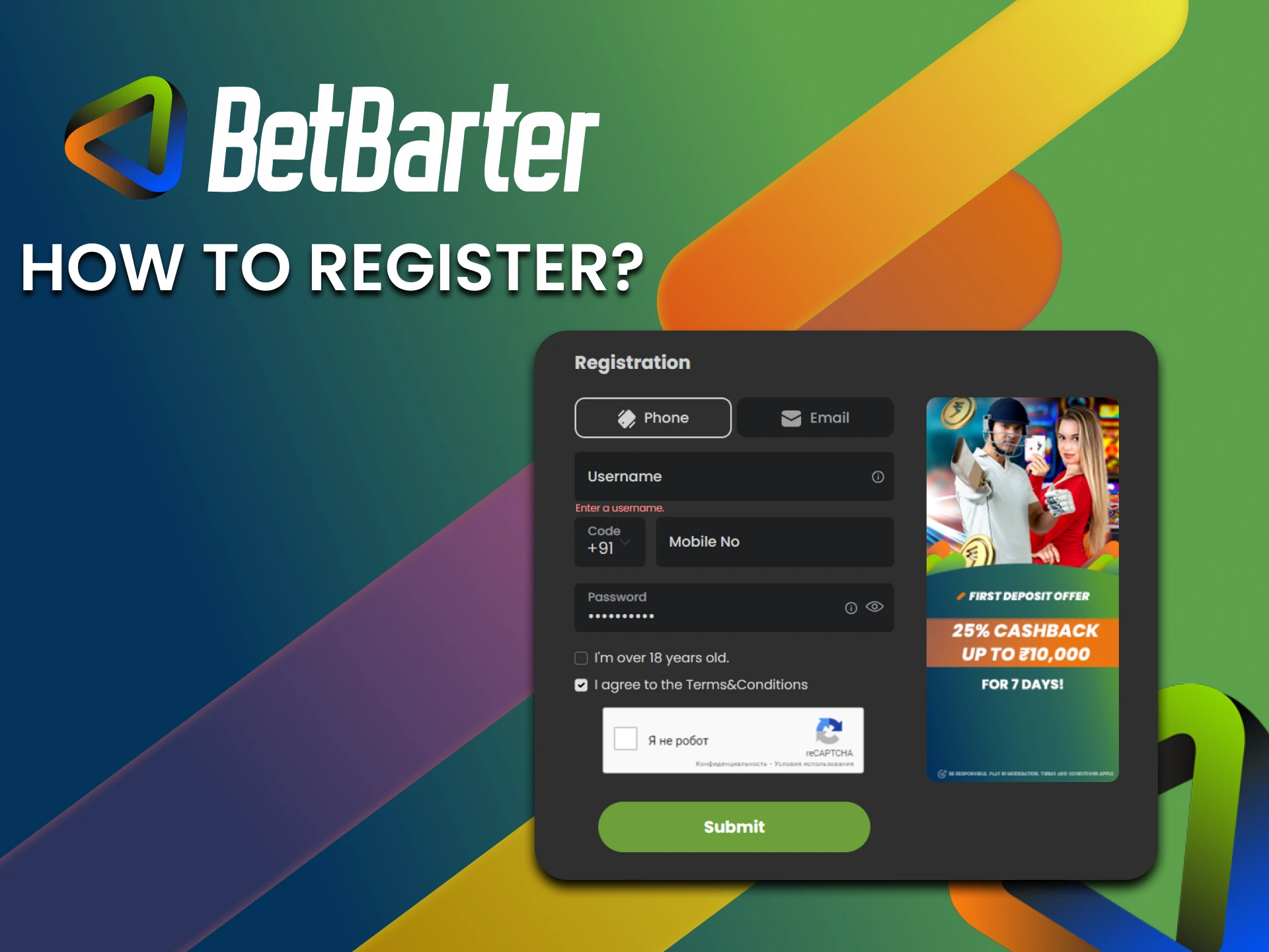 Register on the BetBarter sportsbook online in India and start betting on sports and playing casino games online.