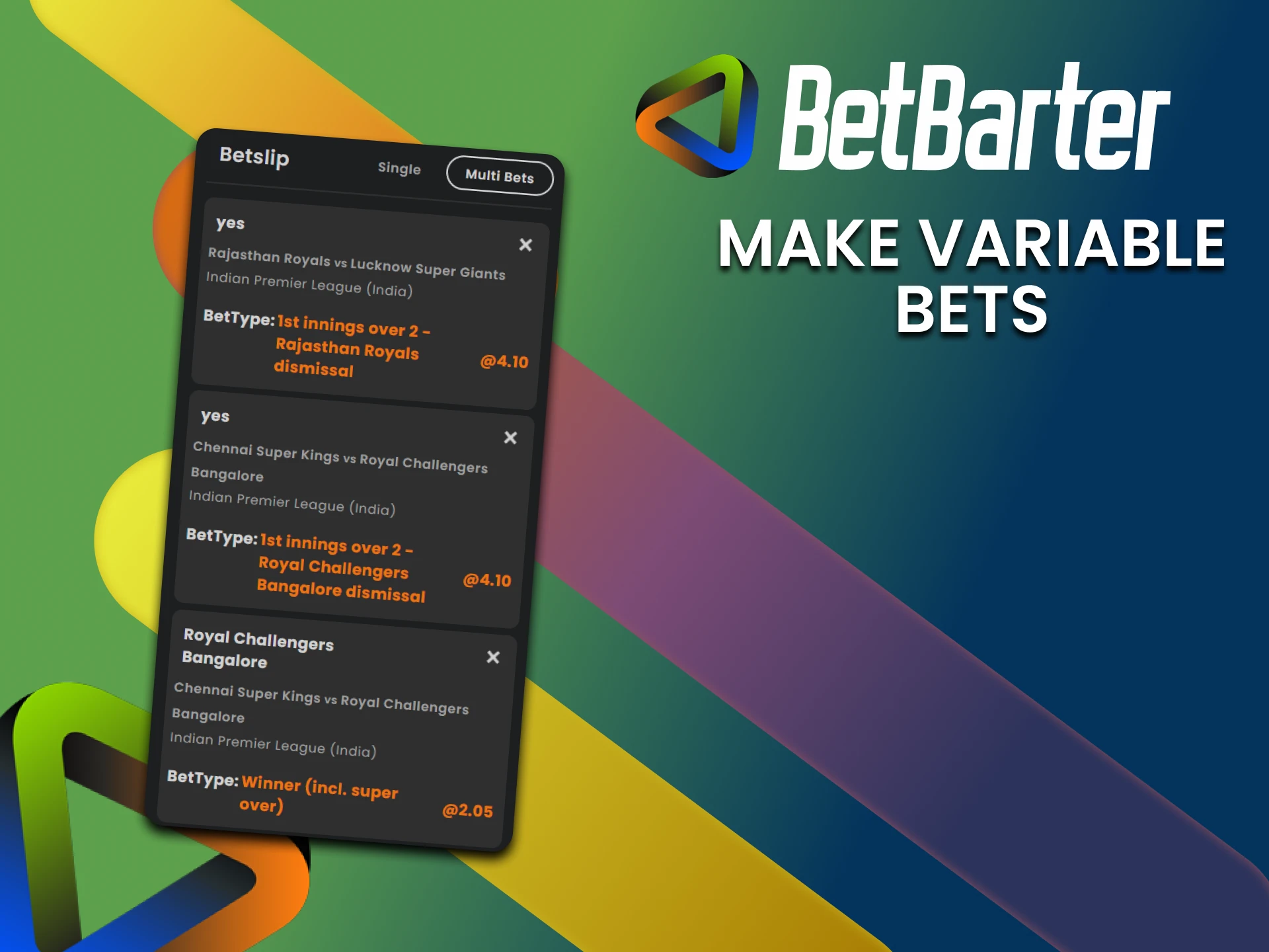 Place multiple types of IPL bets from BetBarter.